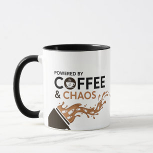 Powered by Coffee and Chaos Funny Parent Mug