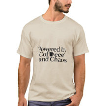 Powered by Coffee and Chaos Funny Teacher Shirt