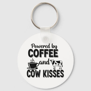 Powered by Coffee and Cow Kisses Key Ring