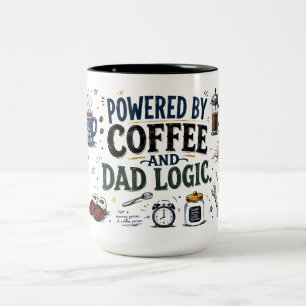 Powered By Coffee And Dad Logic Mug