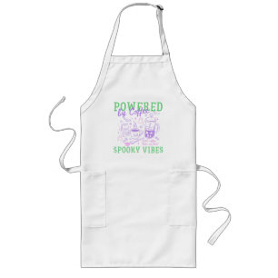Powered By Coffee And Spooky Vibes Halloween Long Apron