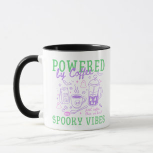 Powered By Coffee And Spooky Vibes Halloween Mug