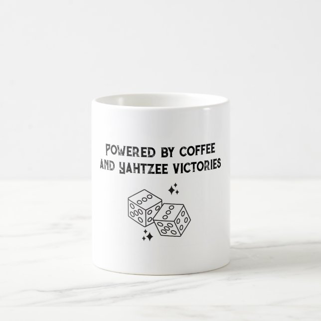 Powered by coffee and Yahtzee victories mug (Center)