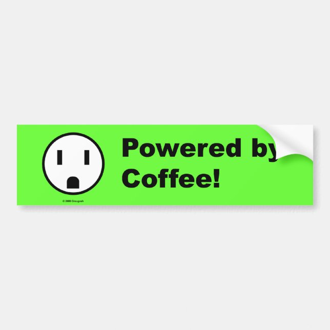 Powered By Coffee - Bumper Sticker (Front)