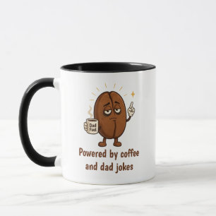 Powered by Coffee Cute Coffee Bean Father's Day Mug