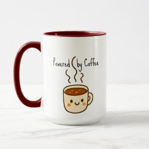 Powered By Coffee - Cute Kawaii Coffee Mug