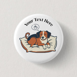 Powered by Coffee & Dog Dreams 3 Cm Round Badge