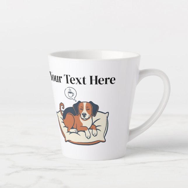 Powered by Coffee & Dog Dreams Latte Mug (Right)