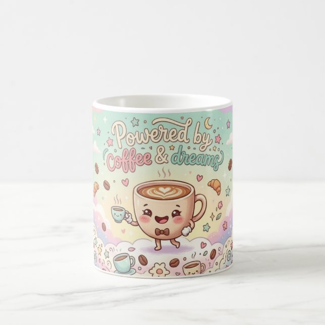 Powered By Coffee & Dreams Kawaii Mug (Center)