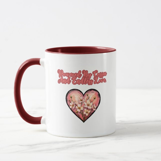 Powered By Coffee & Endless Love Mom Life Mug (Left)