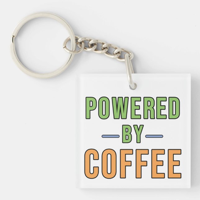 Powered by Coffee Key Ring (Front)