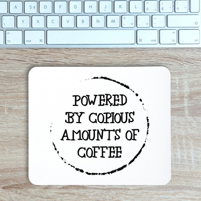 Powered By Coffee Mouse Pad (Creator Uploaded)