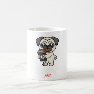 Powered By Coffee & Pugs Cute Pug Dog Mug