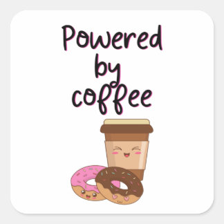 Powered By Coffee Square Sticker