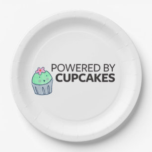 Powered by Cupcakes Paper Plate