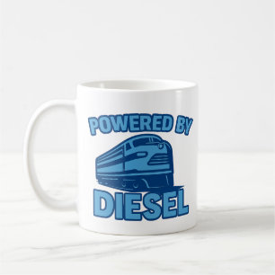 Powered By Diesel Retro Train Design Coffee Mug