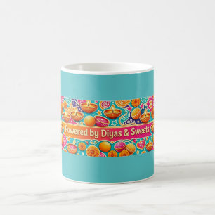 Powered by Diyas And Sweets Monogram Diwali Funky Coffee Mug