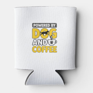 Powered By Dog And Coffee Vintage Shirt Design_1 Can Cooler
