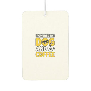 Powered By Dog And Coffee Vintage Shirt Design_1 Car Air Freshener