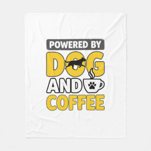 Powered By Dog And Coffee Vintage Shirt Design_1 Fleece Blanket
