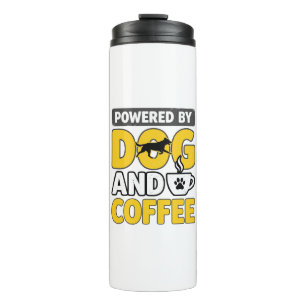 Powered By Dog And Coffee Vintage Shirt Design_1 Thermal Tumbler