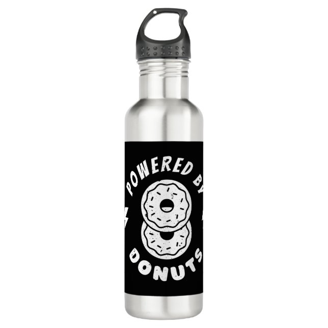Powered By Doughnuts 710 Ml Water Bottle (Front)