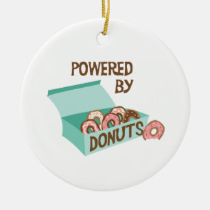 Powered By Doughnuts Ceramic Ornament