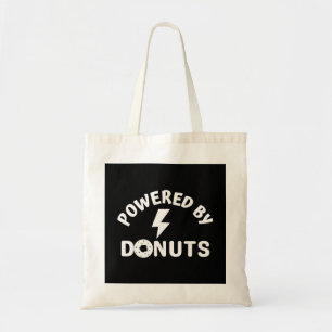powered by doughnuts tote bag