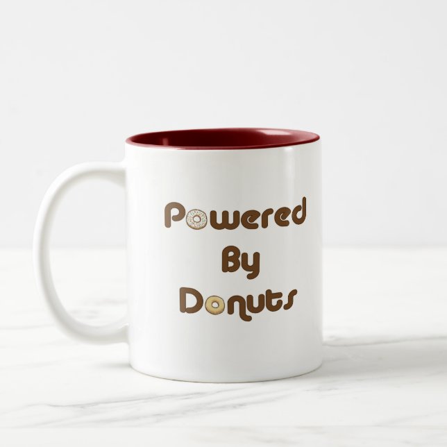 Powered By Doughnuts Two-Tone Coffee Mug (Left)
