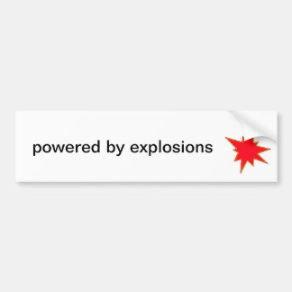 Powered by explosions bumper sticker with simple g