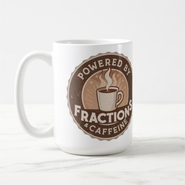 Powered by Fractions & Caffeine Coffee Mug (Left)