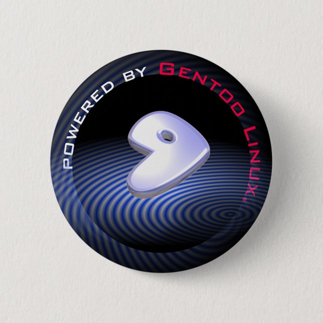 POWERED BY Gentoo Linux 6 Cm Round Badge (Front)