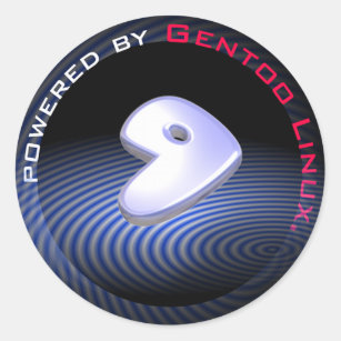 POWERED BY Gentoo Linux Classic Round Sticker