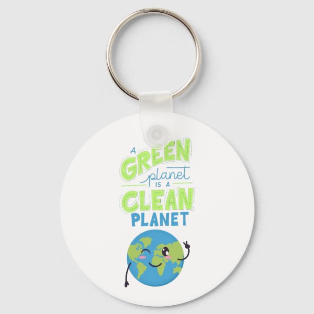 Powered by Green: Thrive with Nature" Key Ring (Front)