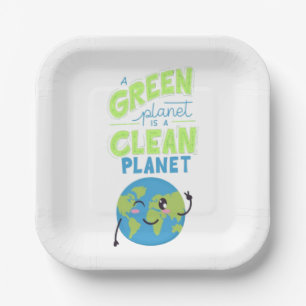 Powered by Green: Thrive with Nature" Paper Plate