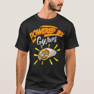 Powered By Gyros  Cute Mediterranean Dish Gift  T-Shirt