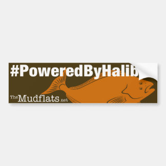 "Powered by Halibut" bumper sticker