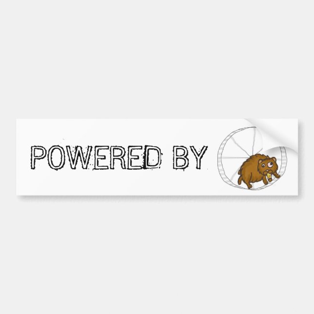 POWERED BY HAMSTER BUMPER STICKER (Front)