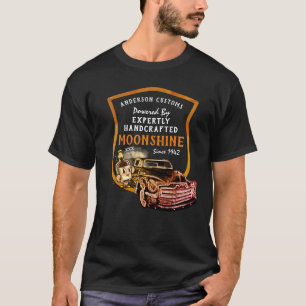 Powered By Handcrafted Moonshine Any Name funny T- T-Shirt