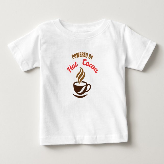 Powered by Hot Cocoa Baby T-Shirt (Front)