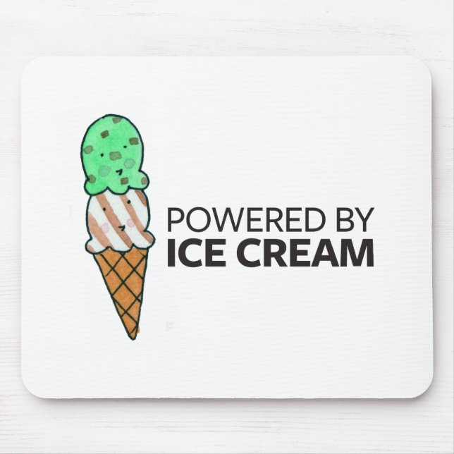 Powered by Ice Cream Mouse Pad (Front)