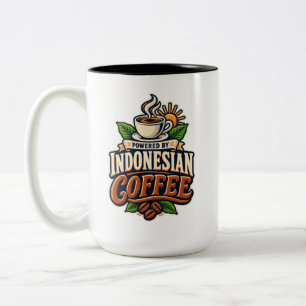 Powered By Indonesian Coffee Vintage Two-Tone Mug