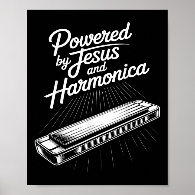 Powered By Jesus And Harmonica Christian Music  Poster (Front)