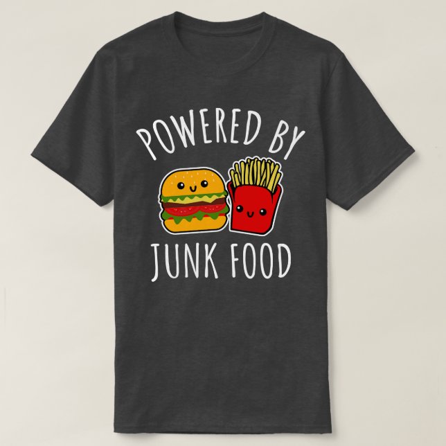 Powered By Junk Food T-Shirt (Design Front)