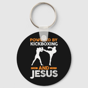 Powered By Kickboxing And Jesus Key Ring