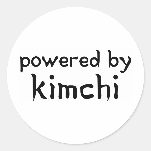 POWERED BY KIMCHI CLASSIC ROUND STICKER (Front)