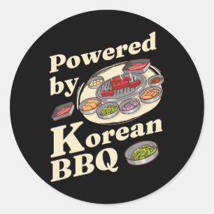 Powered By Korean Bbq  Classic Round Sticker