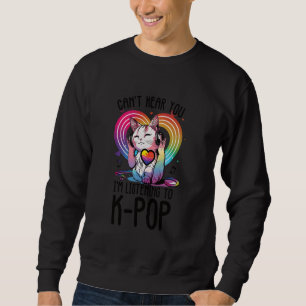 Powered By Kpop Merchandise Cat K-Pop Fashion Fang Sweatshirt