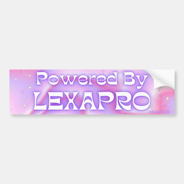 Powered By Lexapro - Funny Car Meme Bumper Sticker (Front)