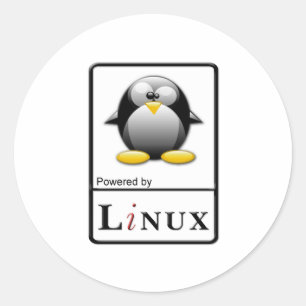 Powered by Linux Classic Round Sticker
